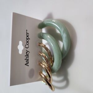 Ashley Cooper 3 pc hoop earring set Gold Tone